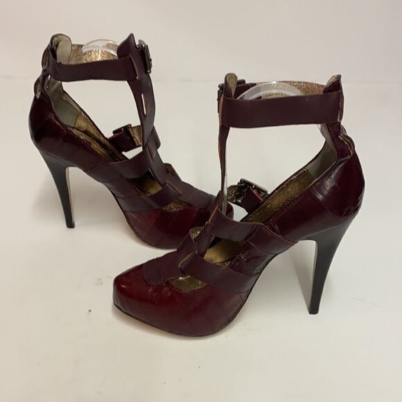 Dolce Vita Ostrich leather gladiator platform heels size 7 A9 - Picture 8 of 12